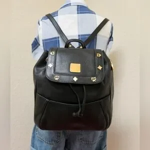 MCM | Bags | Mcm Black Leather Medium Vintage Backpack  display picture 2